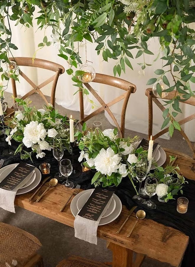 ELASAR Table Runner, 90 x 300 cm Boho Gauze Table Runner for Wedding Bridal Baby Shower Birthday Party Table Decoration - Image 4